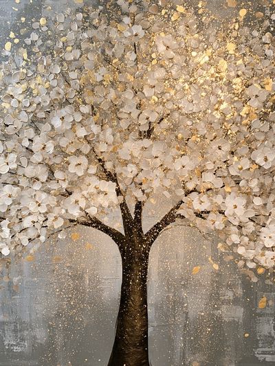 Golden Blossom Tree Print. poster