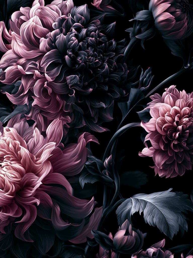Dark Peony Bloom Botanical Print. poster — botanical art
