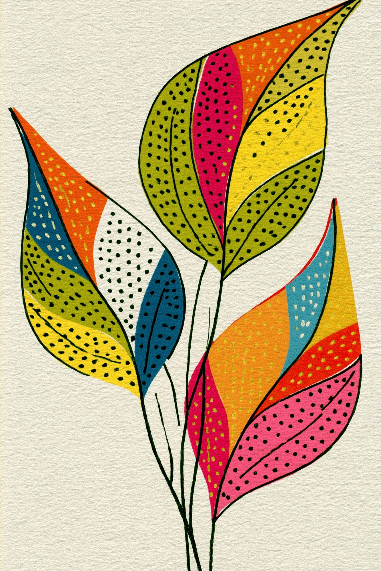 Colorful Leaf Botanical Poster. poster — botanical art