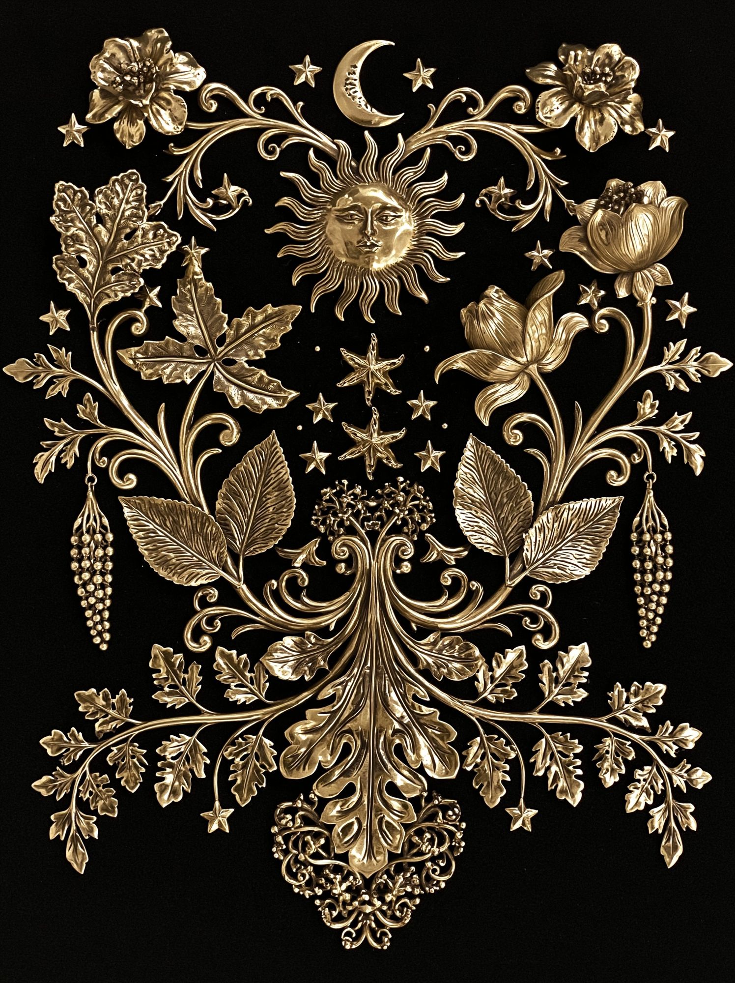 Celestial Botanical Gilded Poster. poster — botanical art