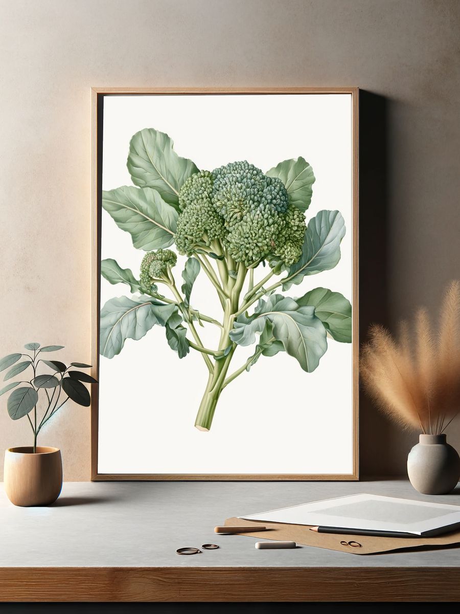 Broccoli Botanical Poster. — room view 2