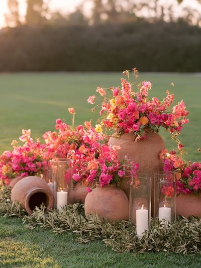Pink Floral Garden Still Life Poster. poster