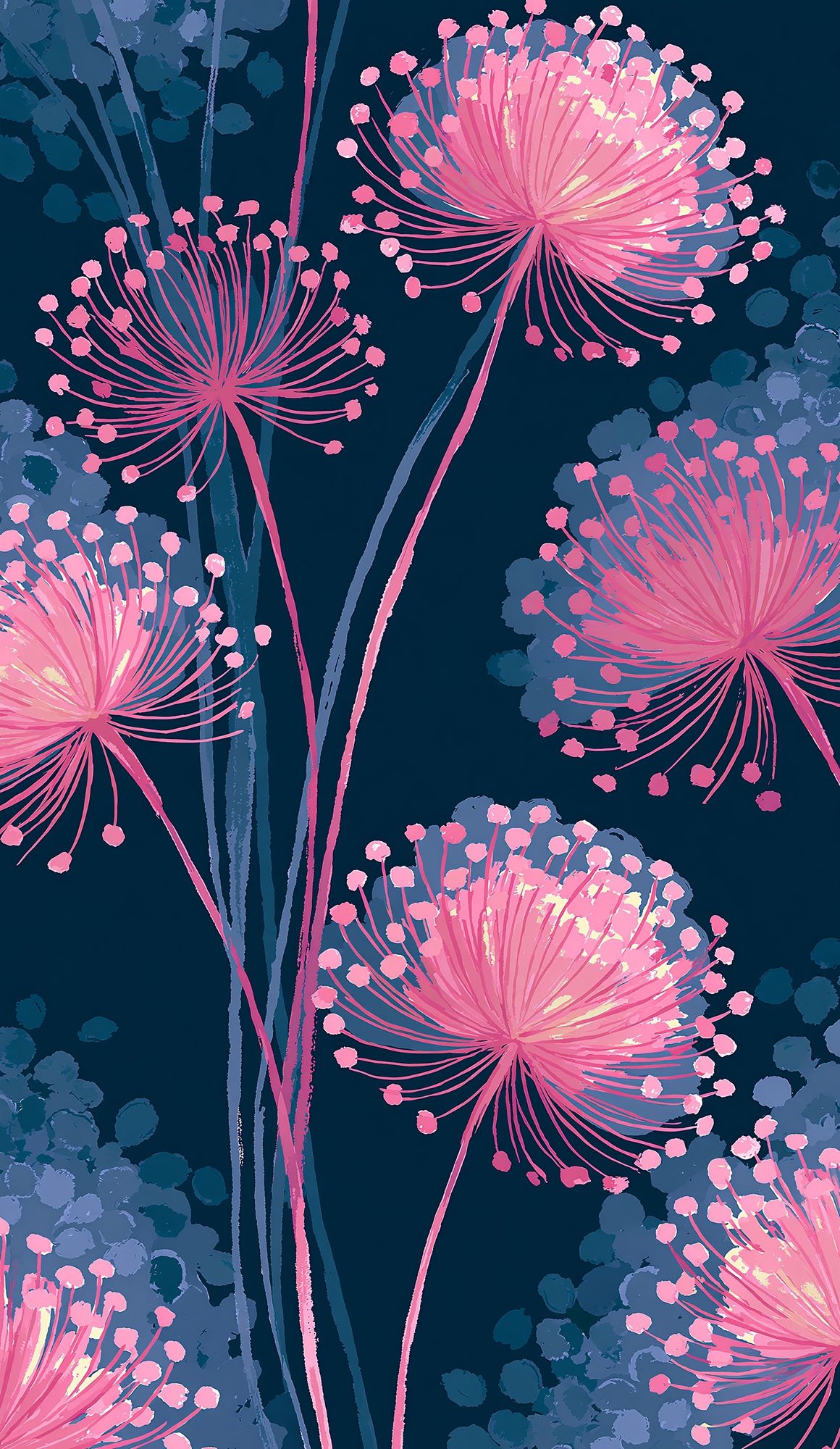 Pink Floral Bloom Illustration Poster. poster — botanical art