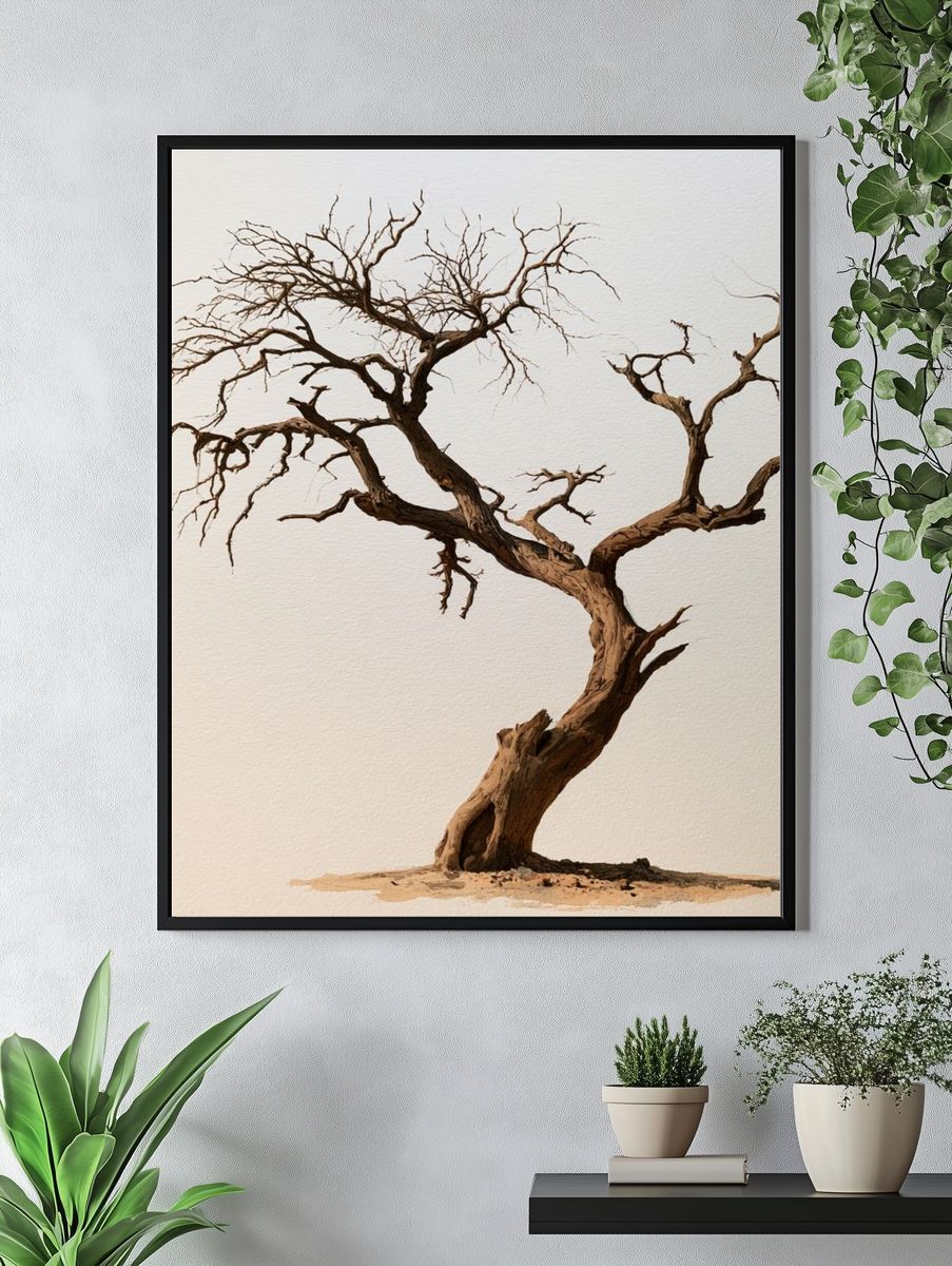 Bonsai Tree Minimalist Print. — room view 4