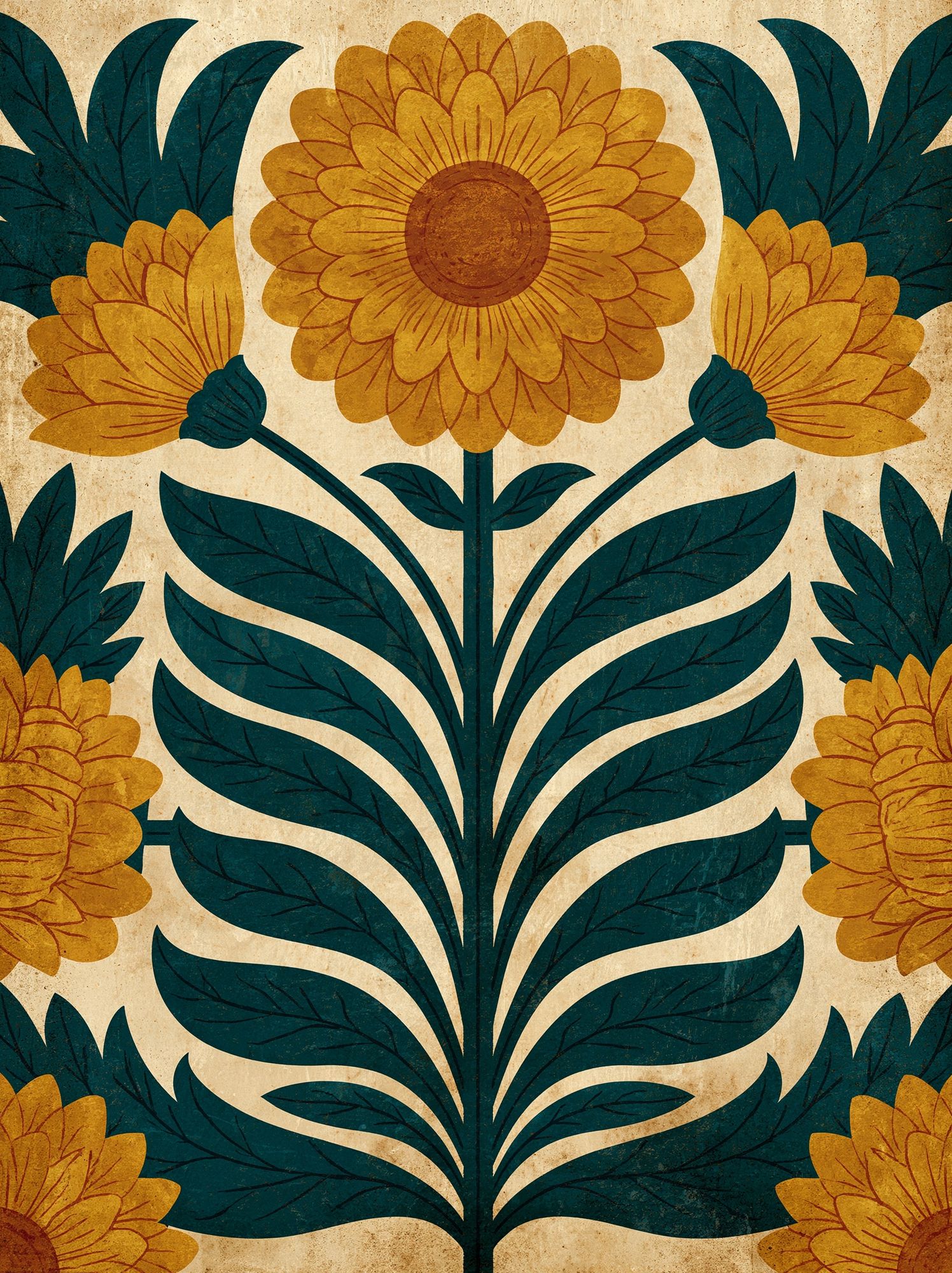 Floral Folk Pattern Poster. poster detail