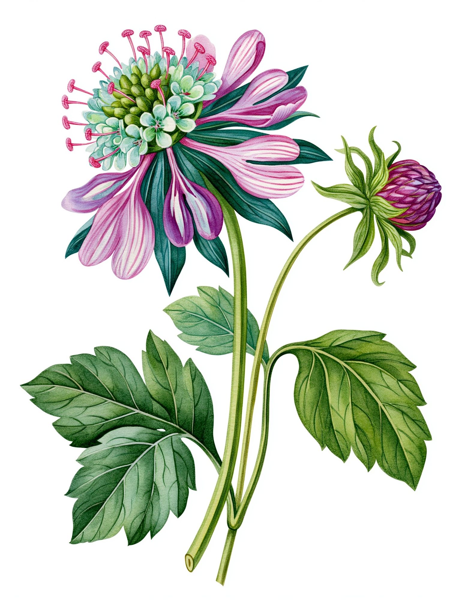 Pink Wildflower Botanical Poster. poster — botanical art