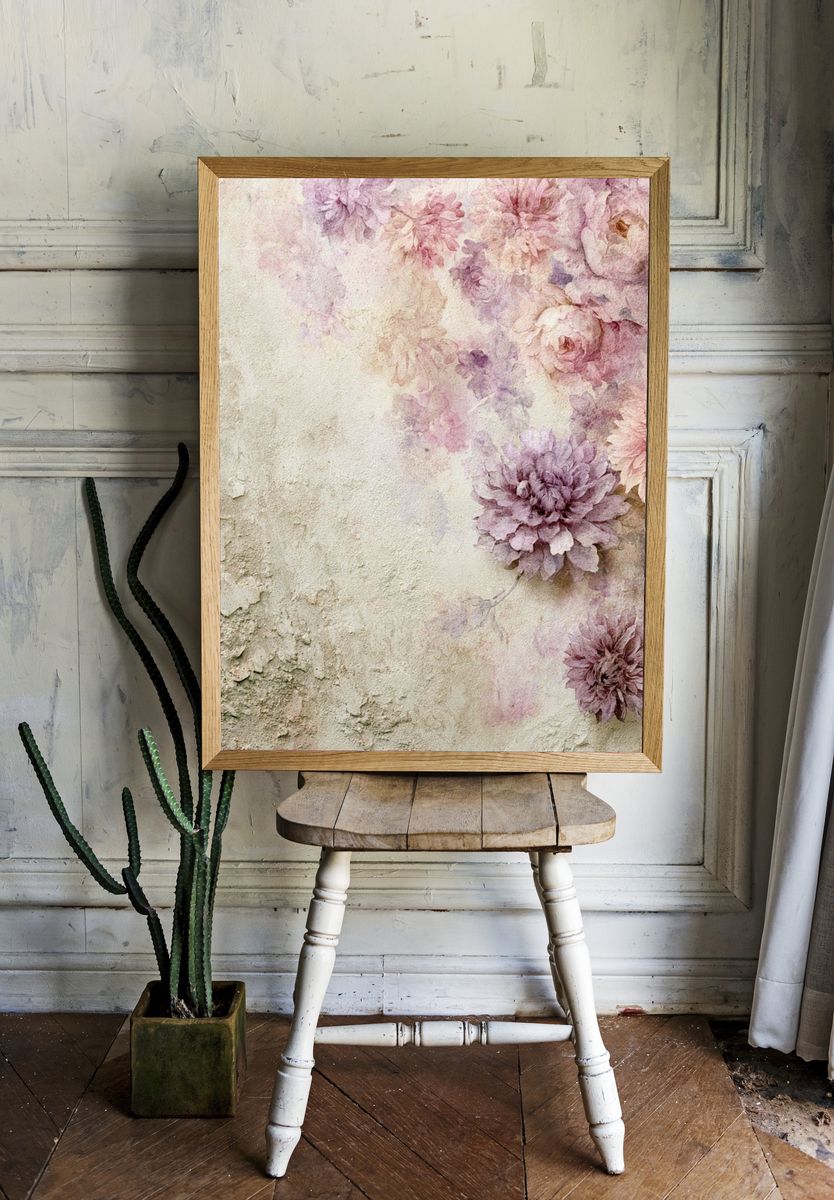 Pastel Floral Watercolor Poster. room preview