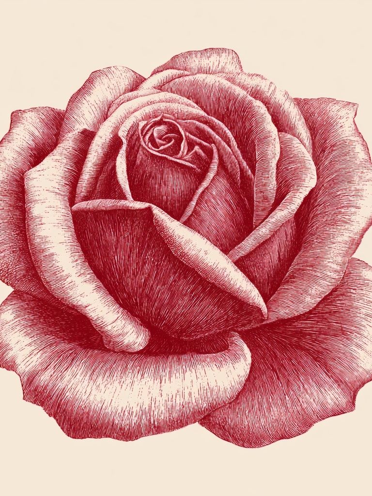 Red Rose Botanical Print. poster detail