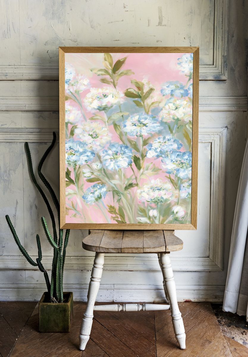 Pastel Wildflower Garden Print. room preview