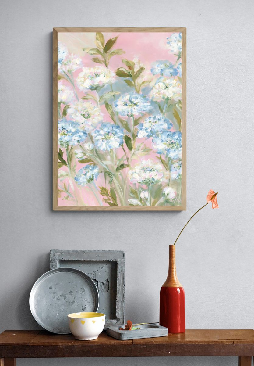 Pastel Wildflower Garden Print. — room view 3