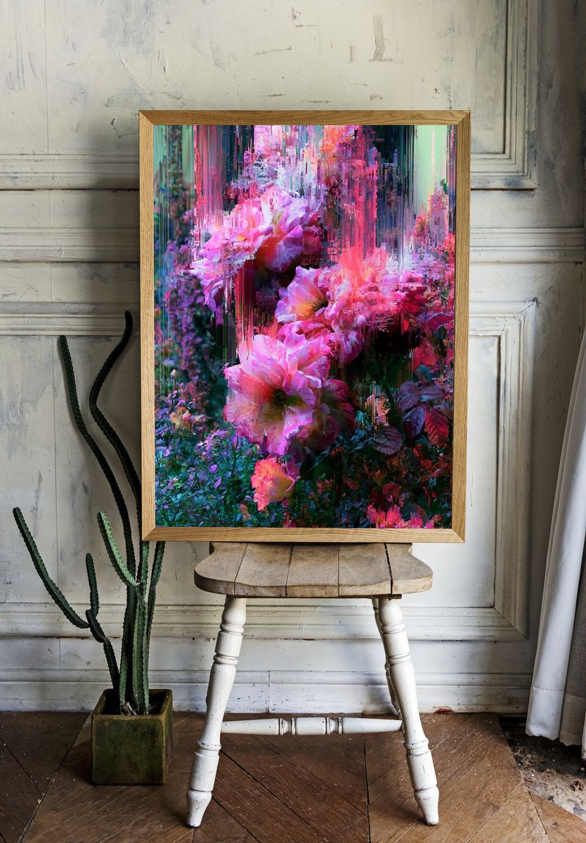 Glitch Bloom Garden Print. — room view 1