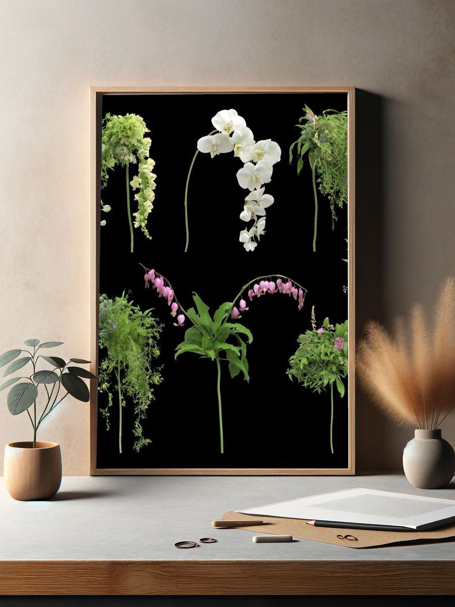 Botanical Floral Study Poster. — room view 2