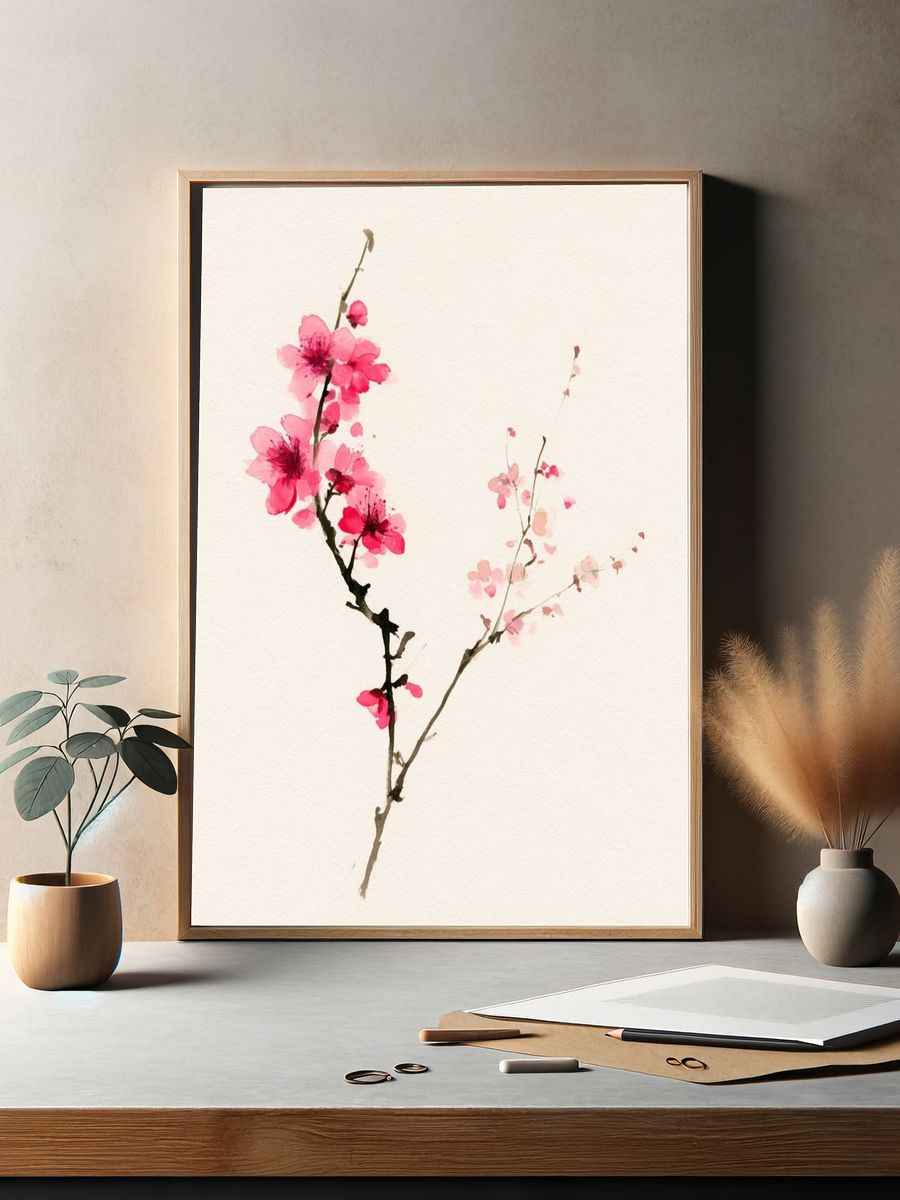 Cherry Blossom Watercolor Print. — room view 2