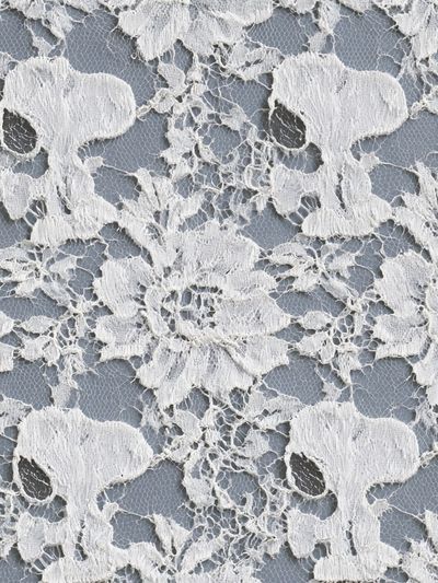 White Lace Floral Pattern Print.