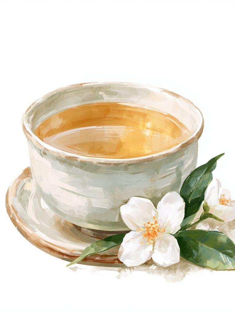 Tea Cup Watercolor Print. poster detail