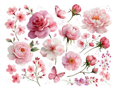 Pink Blossom Watercolor Poster. poster print