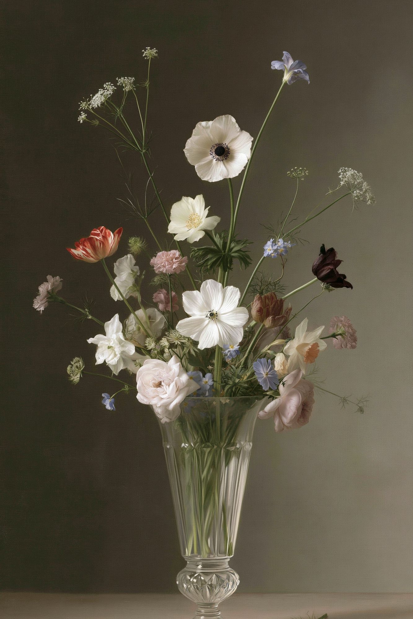 Elegant Floral Still Life Poster. poster — botanical art