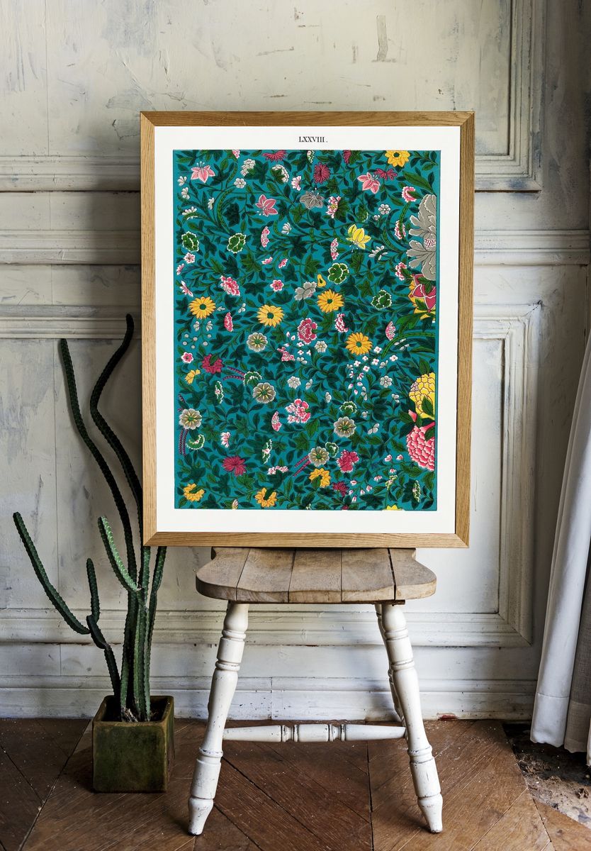 Green botanical pattern, Examples Chinese room preview