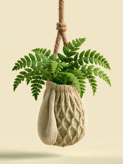 Hanging Fern Boho Chic Poster. poster
