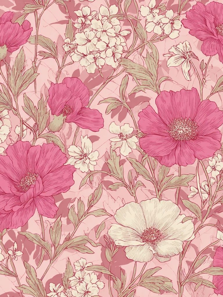 Pink Floral Pattern Poster. poster — botanical art