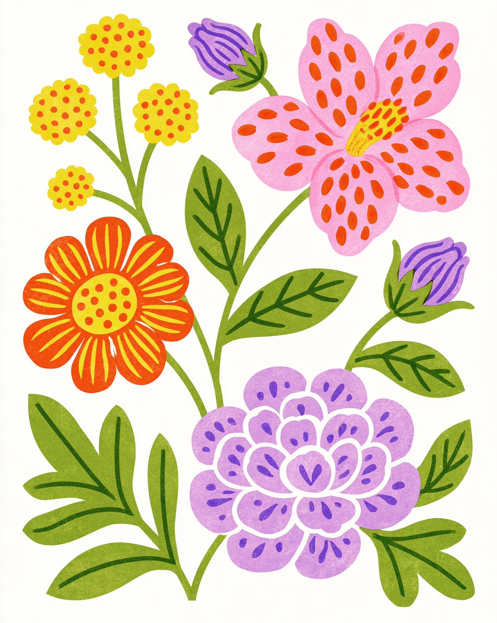 Whimsical Floral Illustration Poster. poster detail