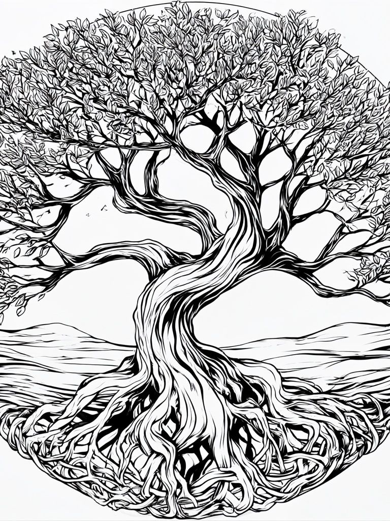 Twisted Tree of Life Illustration Poster. poster — botanical art