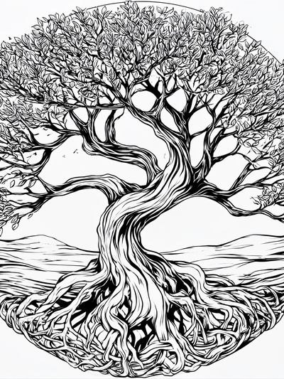 Twisted Tree of Life Illustration Poster.
