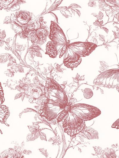 Butterfly Botanical Toile Print. poster