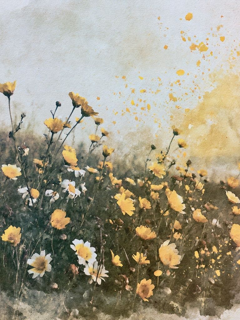Wildflower Meadow Watercolor Print. poster — botanical art