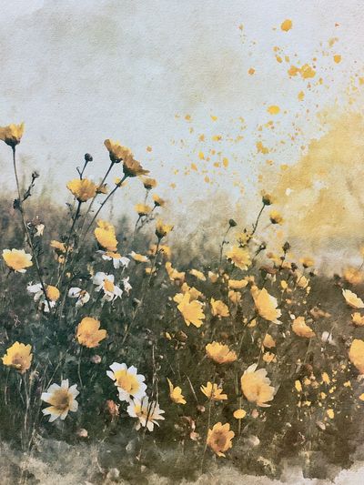 Wildflower Meadow Watercolor Print. poster