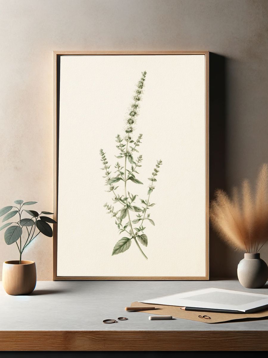 Botanical Herb Sprig Print. — room view 2