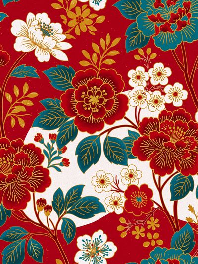 Japanese Floral Pattern Print. poster