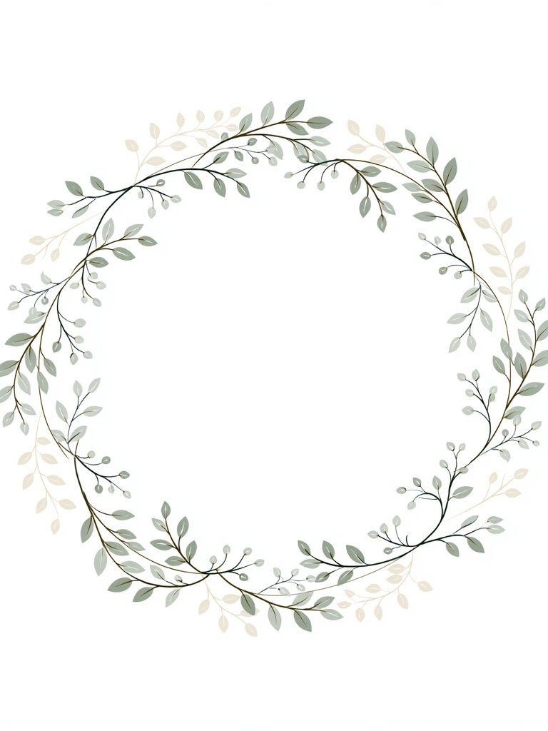 Botanical Wreath Minimalist Print. poster — botanical art
