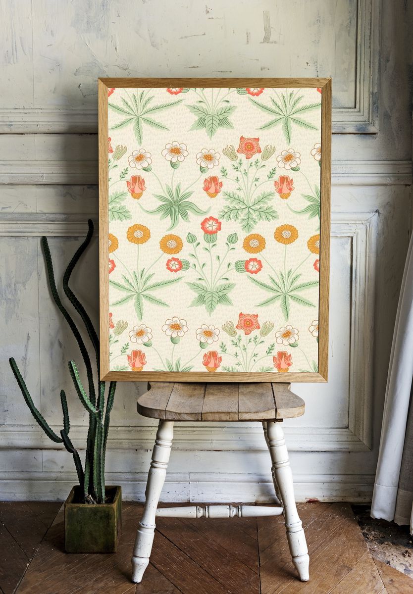 Botanical Floral Pattern Print room preview