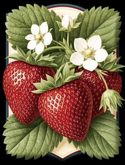 Strawberry Botanical Print Poster. poster print