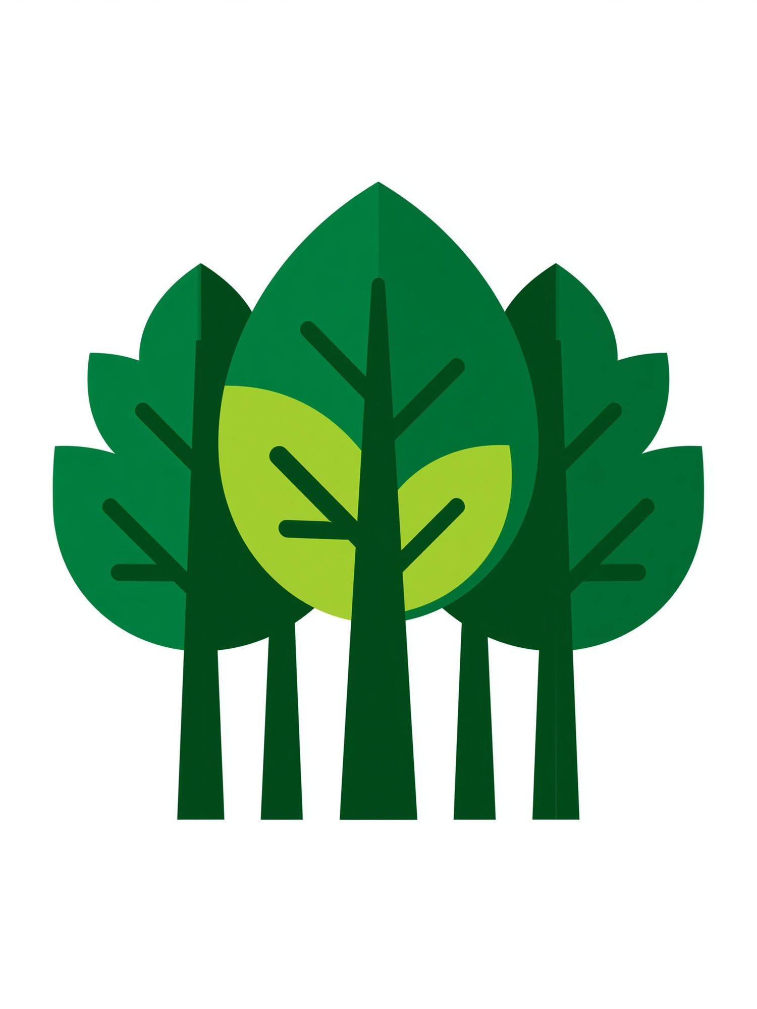 Green Forest Trees Illustration Poster. poster — botanical art