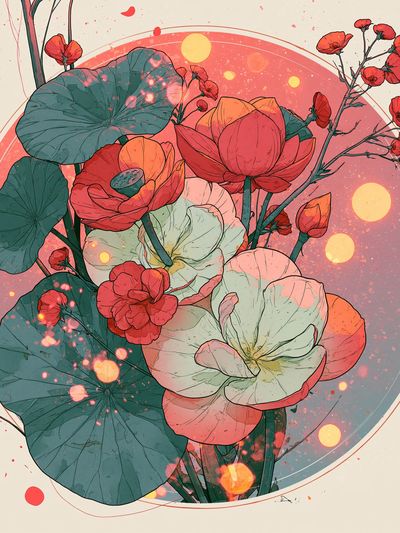 Lotus Bloom Botanical Poster. poster