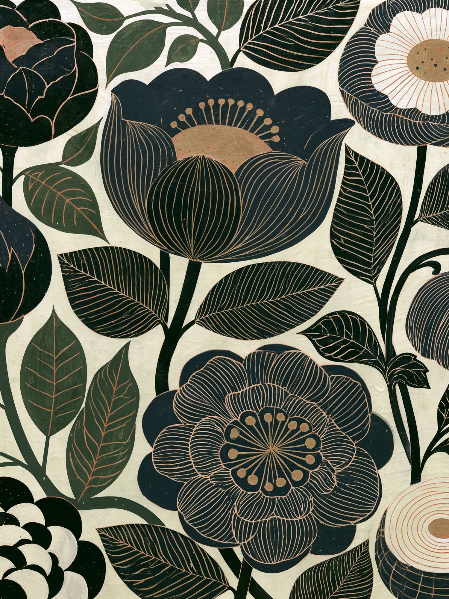 Dark Floral Botanical Poster. poster — botanical art