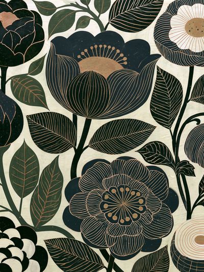 Dark Floral Botanical Poster. poster
