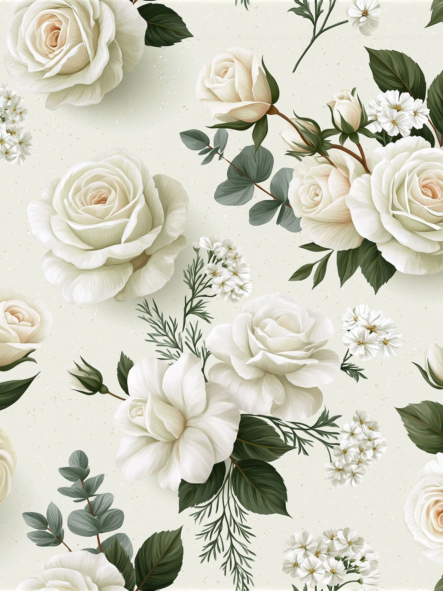 White Roses Botanical Print. poster — botanical art