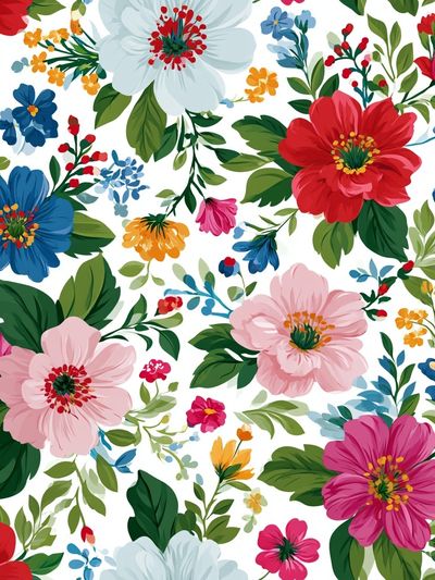 Colorful Floral Pattern Print. poster
