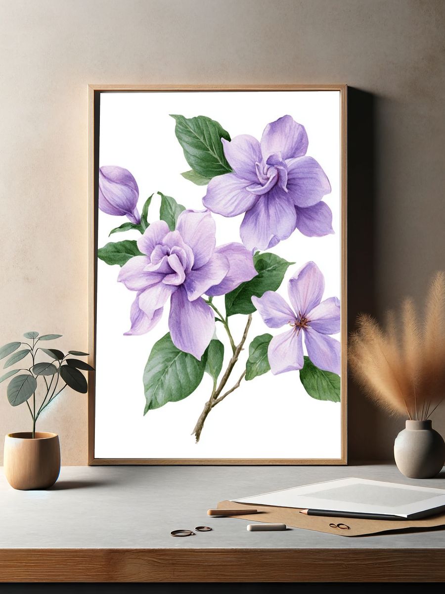 Lavender Blossom Botanical Print. — room view 2