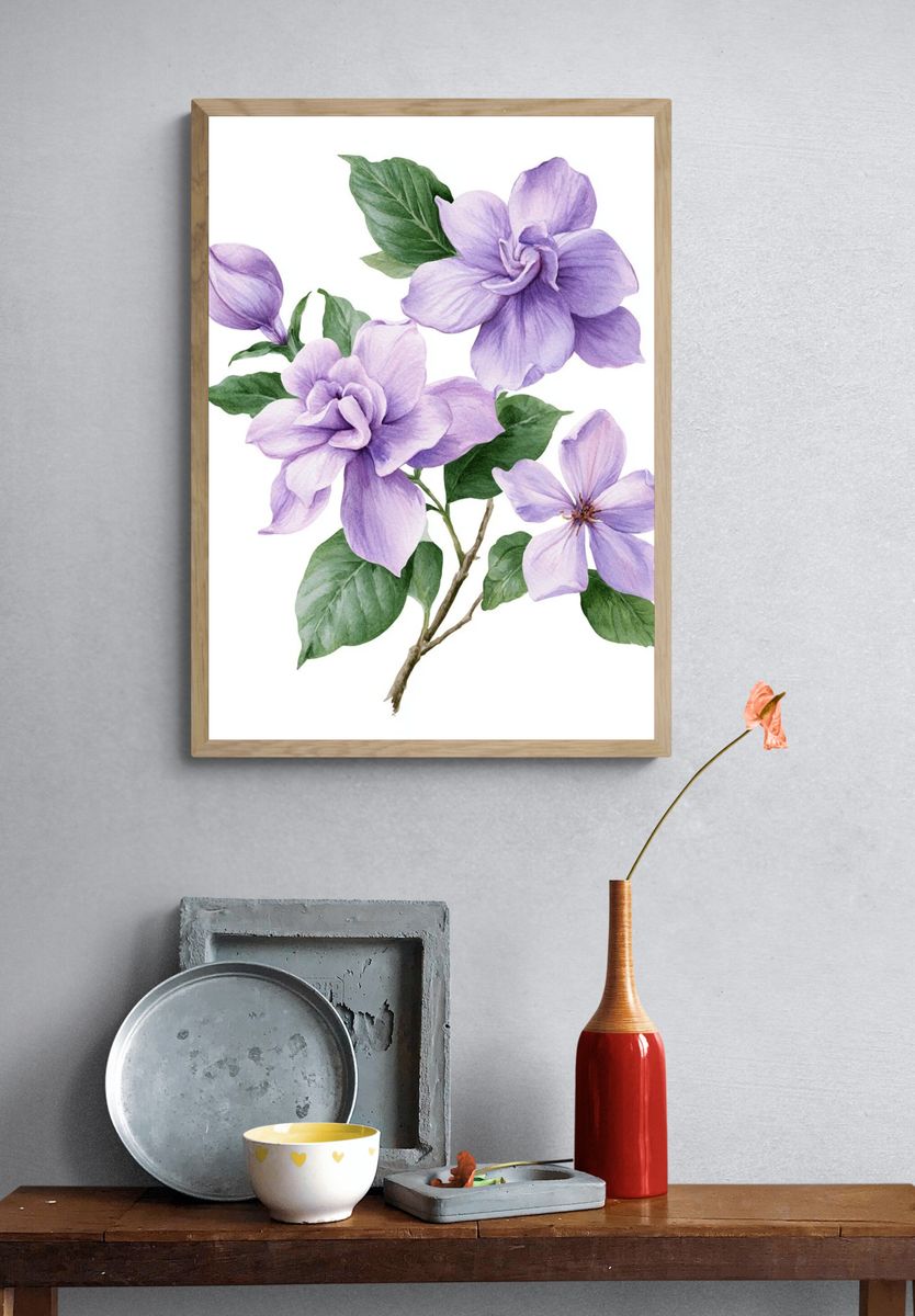 Lavender Blossom Botanical Print. — room view 3