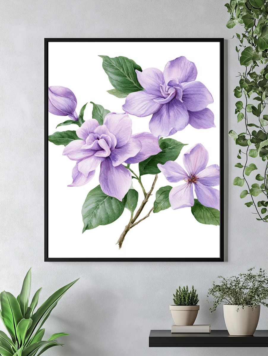 Lavender Blossom Botanical Print. — room view 4