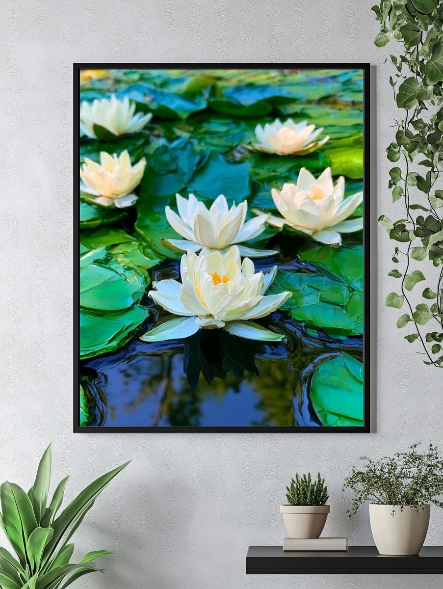 Water Lilies Botanical Print. — room view 4