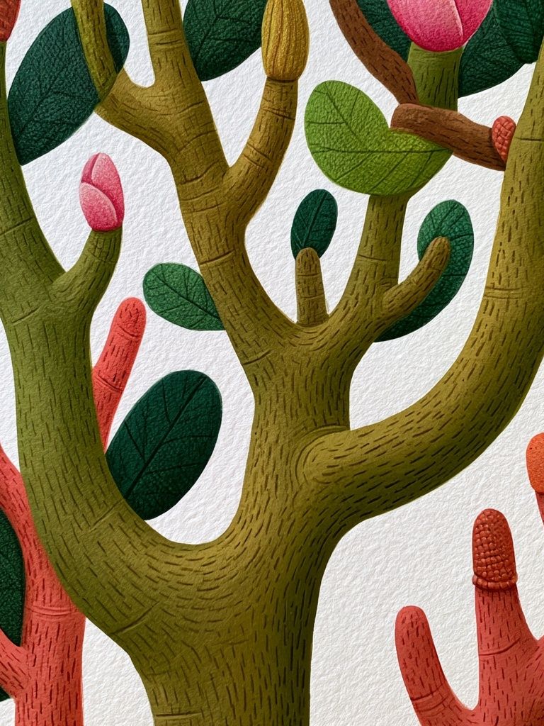 Tropical Coral Branches Illustration Poster. poster detail