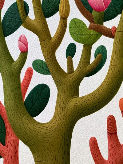 Tropical Coral Branches Illustration Poster.