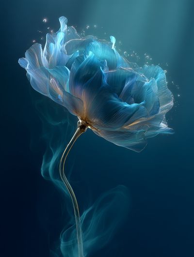 Blue Bloom Botanical Print. poster print