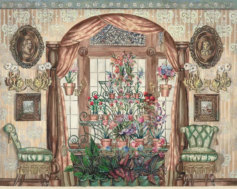 Victorian Floral Conservatory Poster. poster detail