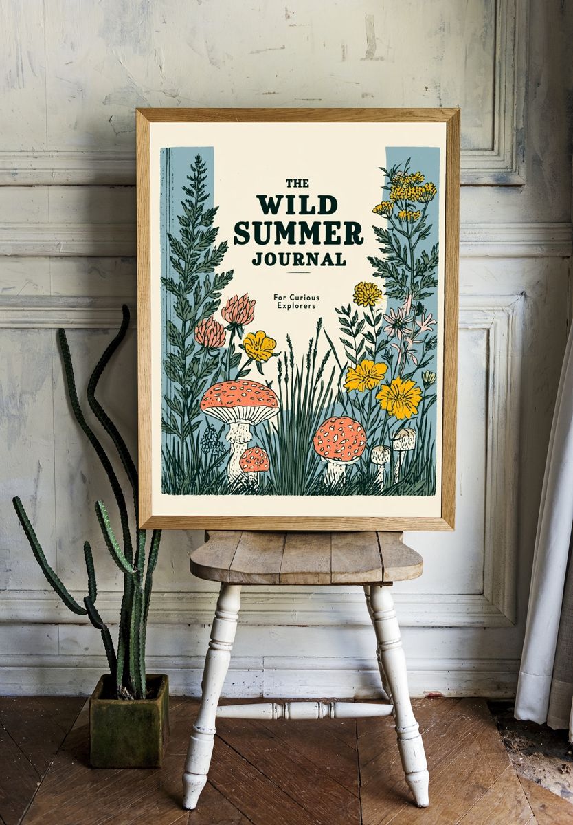Wild Summer Journal Botanical Print. — room view 1
